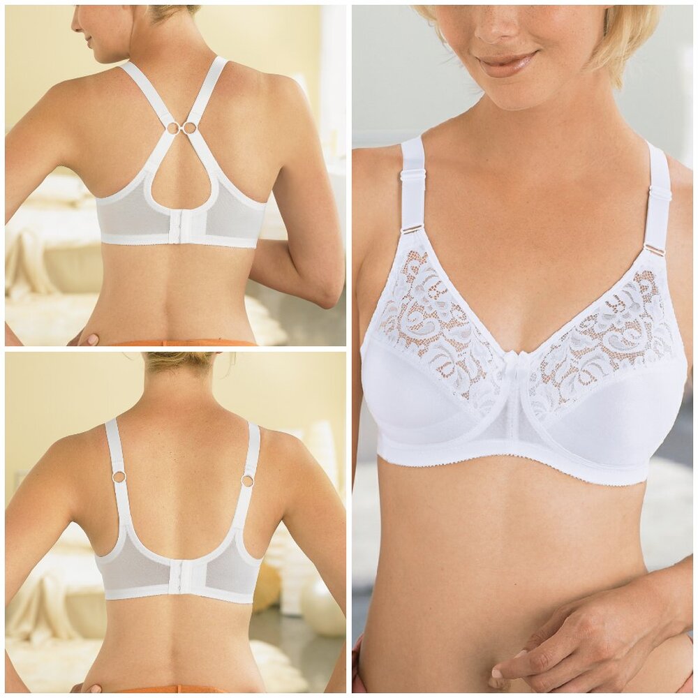 Glamorise 48B 48C COMPLETE COMFORT Bra (WIRELESS) Stretch CONVERTIBLE WHITE NEW